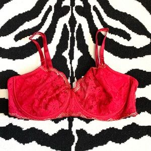 Victorias Secret Red Lace Dream Angels Push Up Bra Without Passing Size 38DD